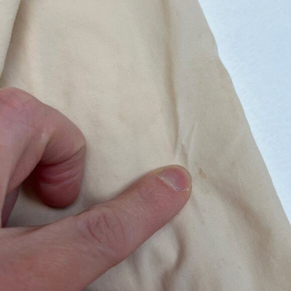 Free People Crochet Trim Bomber Jacket Size XS Cream Zip Boho Cottagecore Flaw - Picture 2 of 8